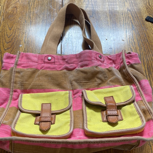 Large FOSSIL shay canvas shoulder tote - Picture 2 of 13